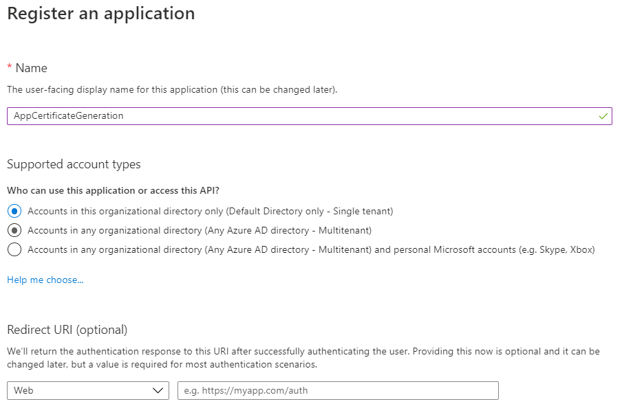 azure-application-registration-form