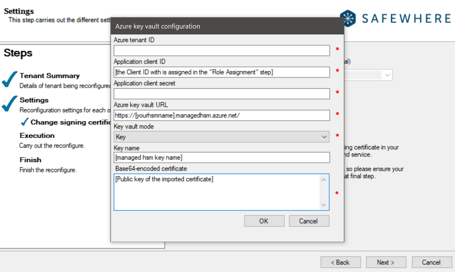 Managed HSM - Reconfigure singing certificate