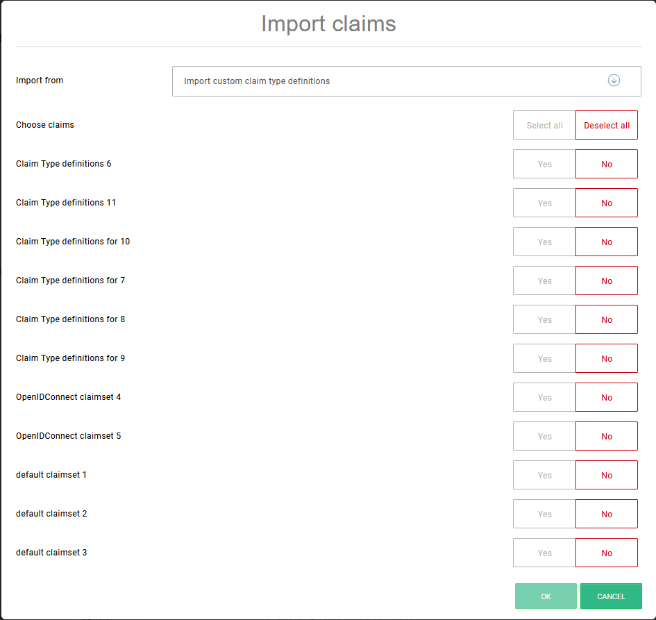 import claim list