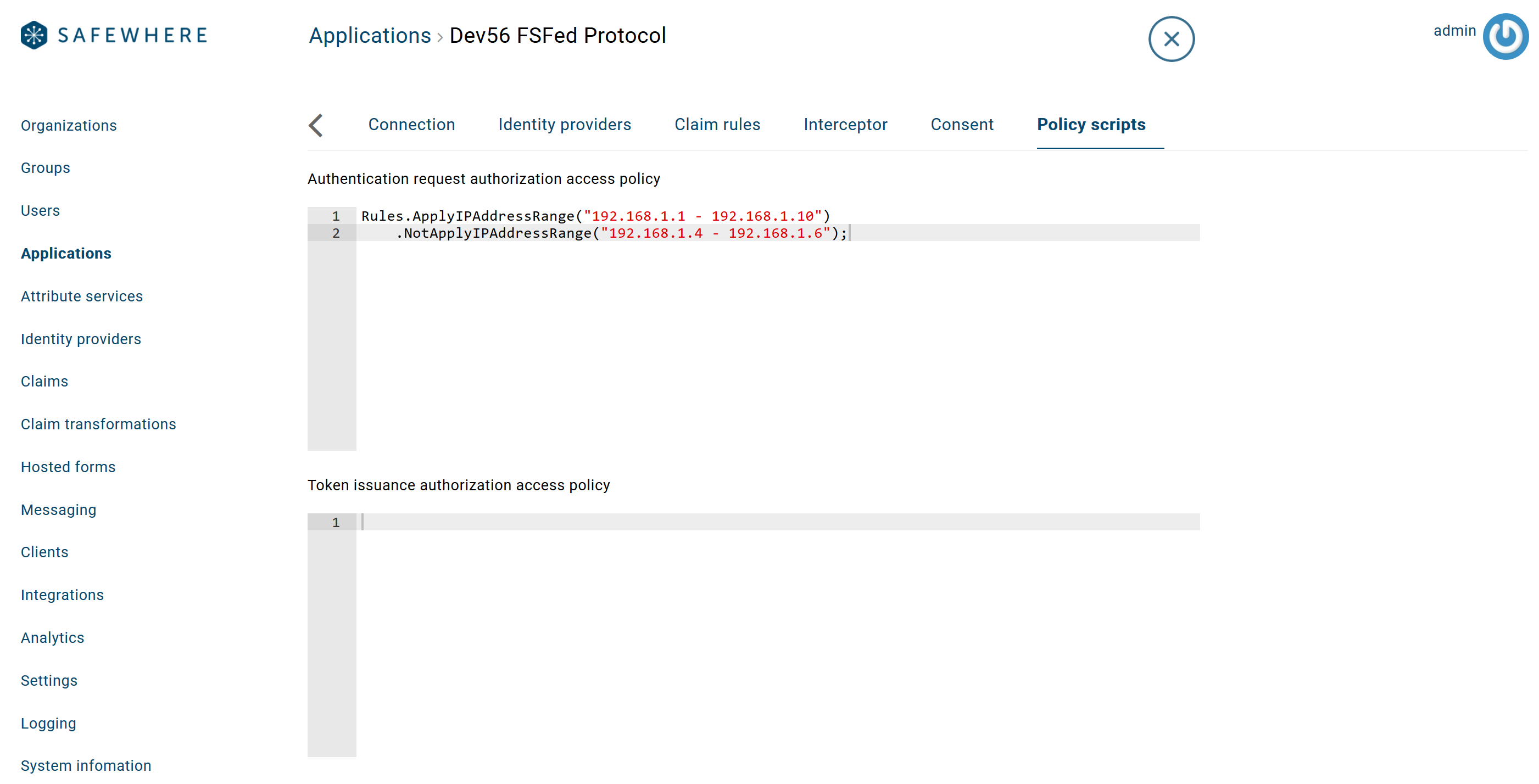 authentication requests and Token issuance access policy scripts