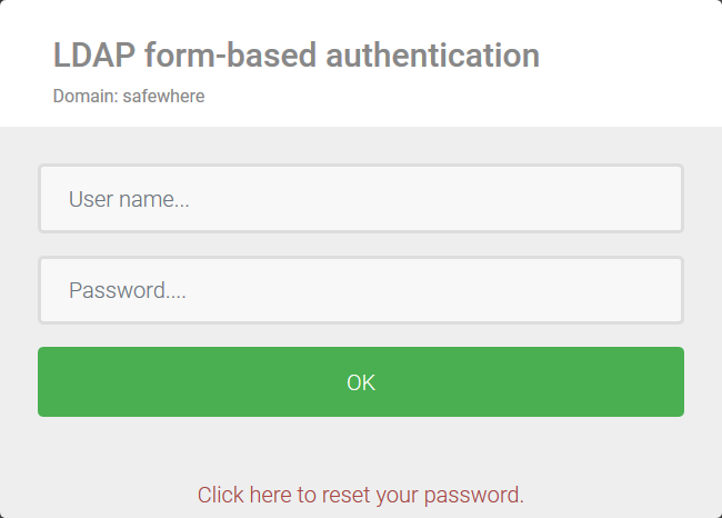 LDAP login page