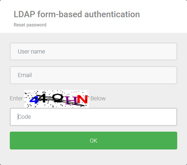 LDAP reset password page