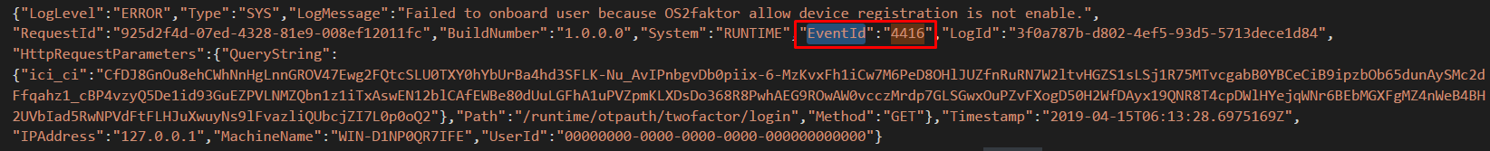 OS2faktor Logging