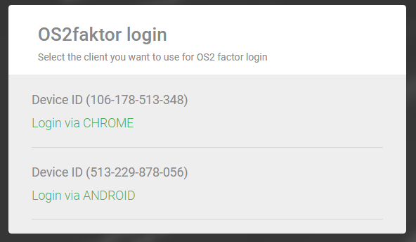 OS2faktor Pickup Device