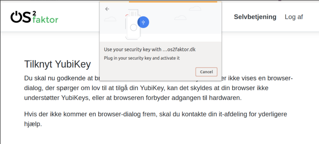 OS2faktor Yubikey