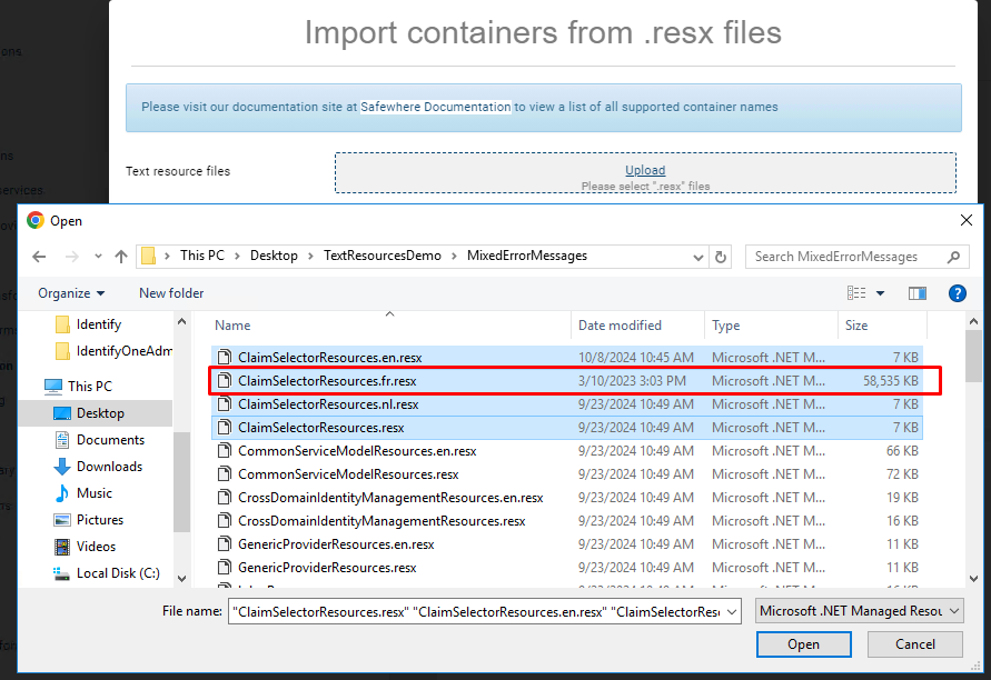 Safewhere Admin Import from Files Exceed 2MB