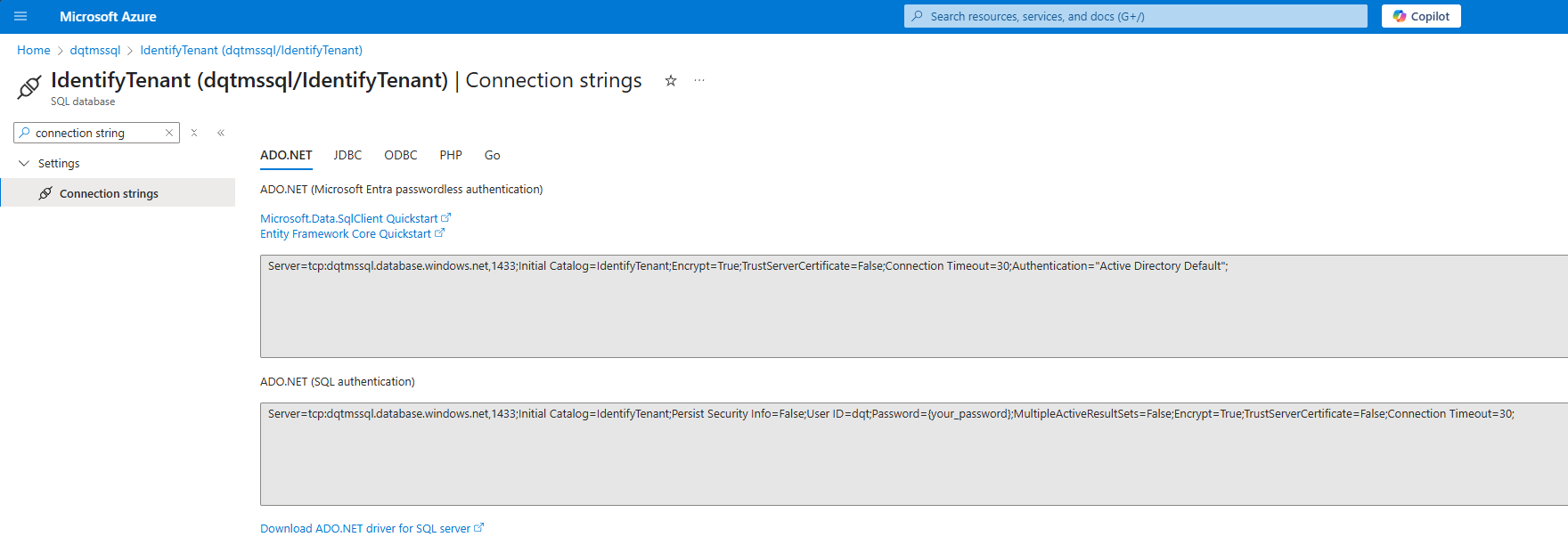 azure-function-db-configuration