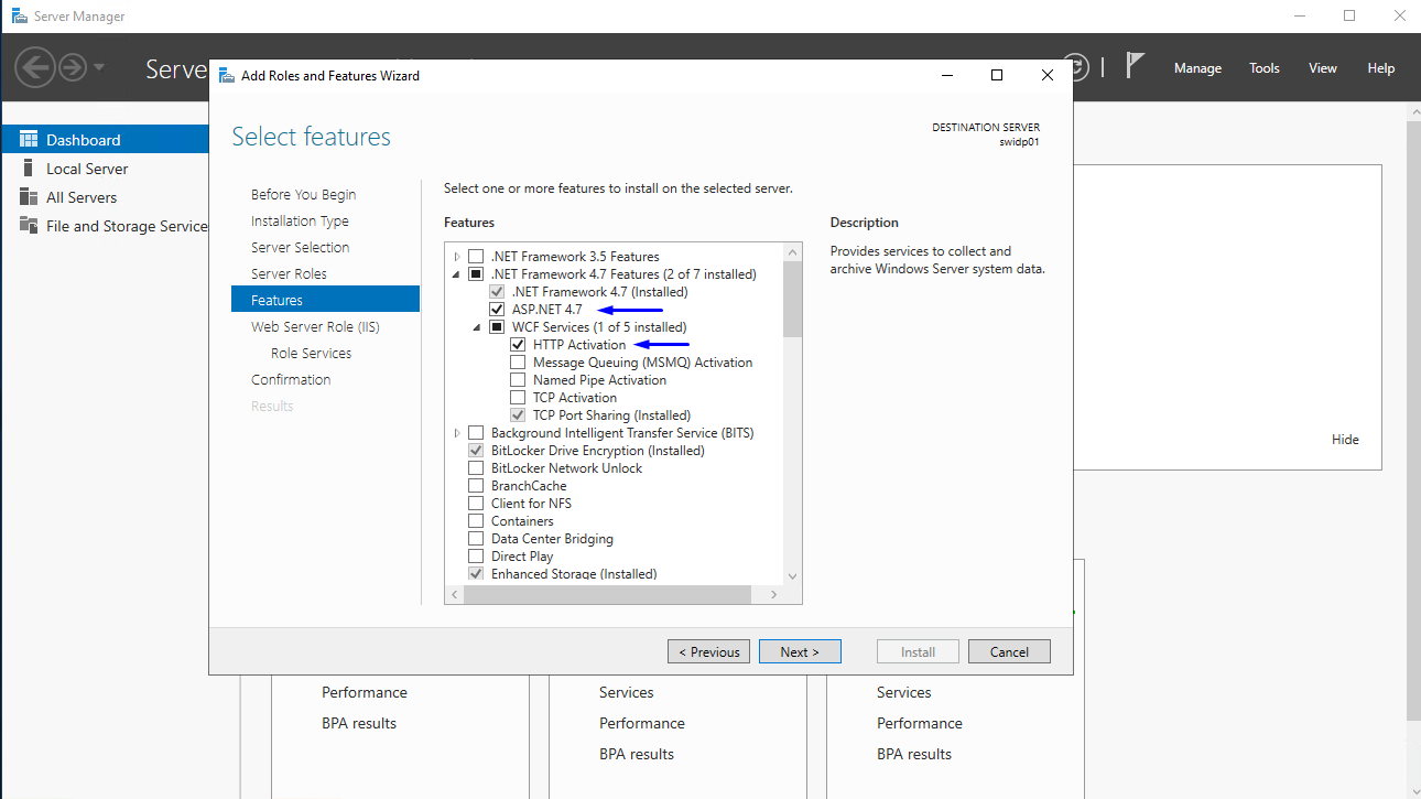Windows features to turn on on a fresh server