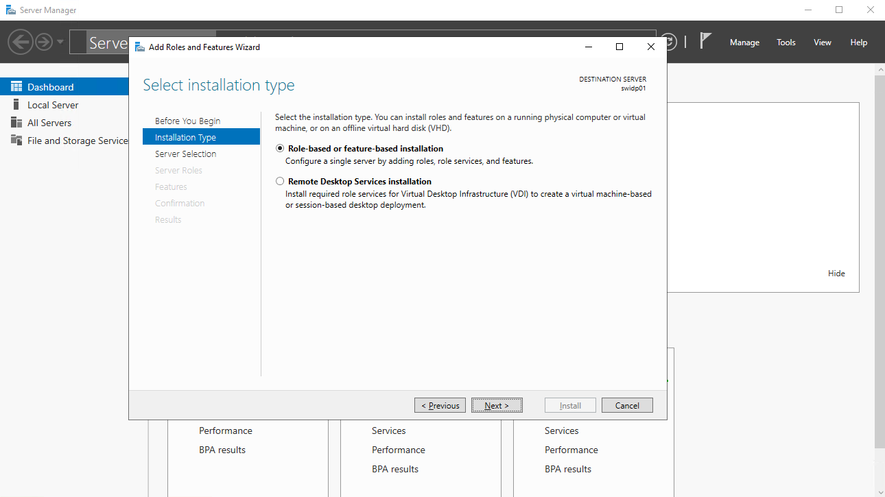 Windows features to turn on on a fresh server