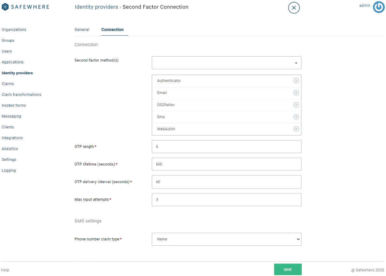 configure send otp out using