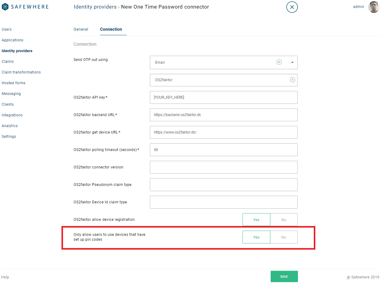 Only allow setup pincode setting
