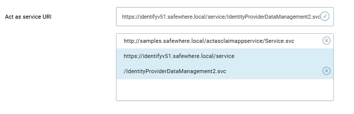 ActAs functionality at the connection and the user levels