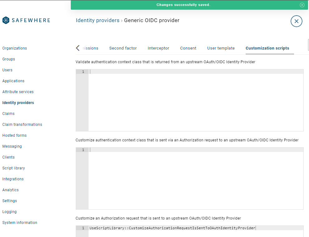 Script type Customize an Authorization request that is sent to an upstream OAuth/OIDC Identity Provider