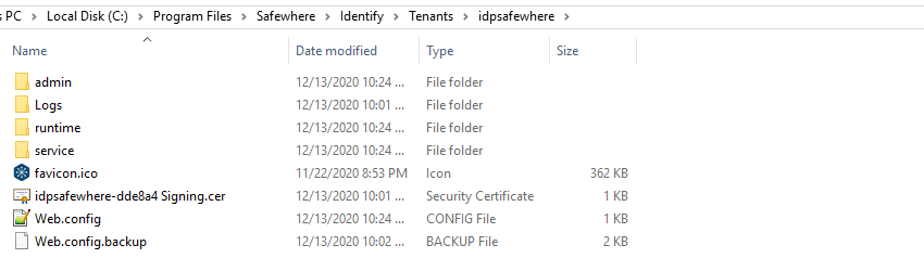 Backup Identify website