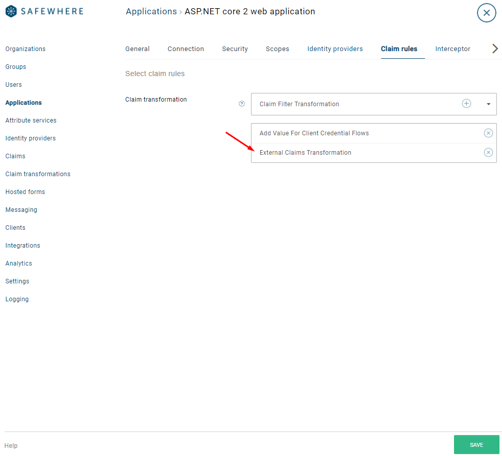 external-claim-transformation-application-configuration