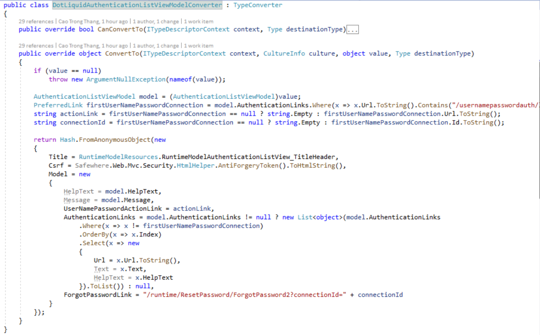 Hosted form TypeConverter