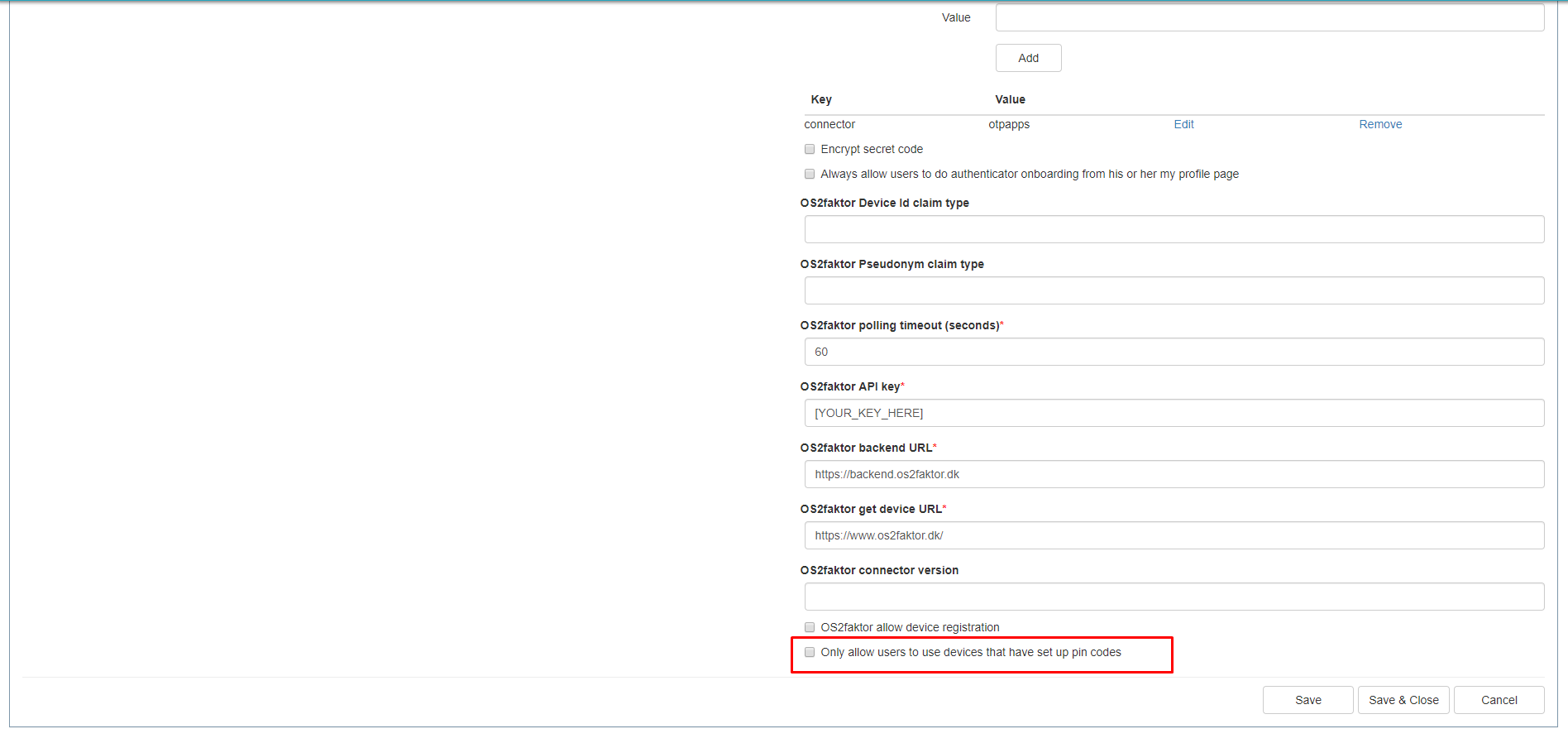 Only allow setup pincode setting